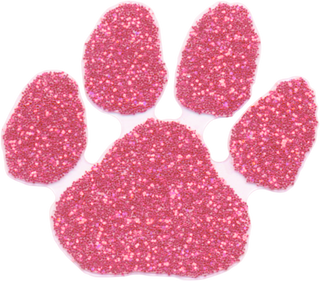 Pink Glitter Paw Print Waterless Tattoo