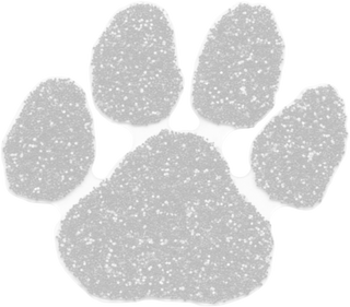 White Glitter Paw Print Waterless Tattoo