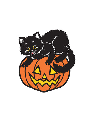 Kitten & Jack-O-Lantern Temporary Tattoo